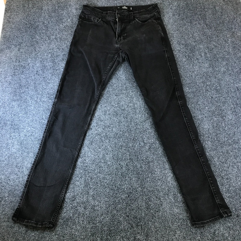 Hollister Stacked Skinny Jeans Mens 29x31.5 Black Denim Cotton Advanced Stretch
